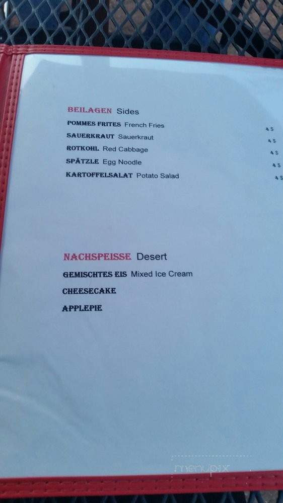 Laura's Biergarten - Arlington, TX menu_pic