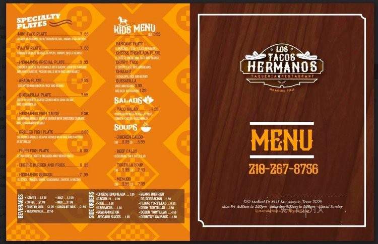 Los Tacos Hermanos - San Antonio, TX menu_pic