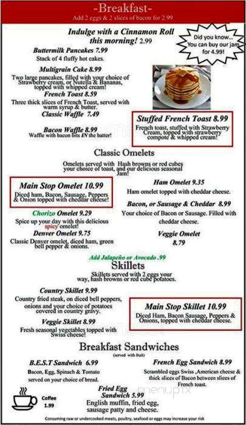 Main Stop Restaurant - Kittitas, WA menu_pic