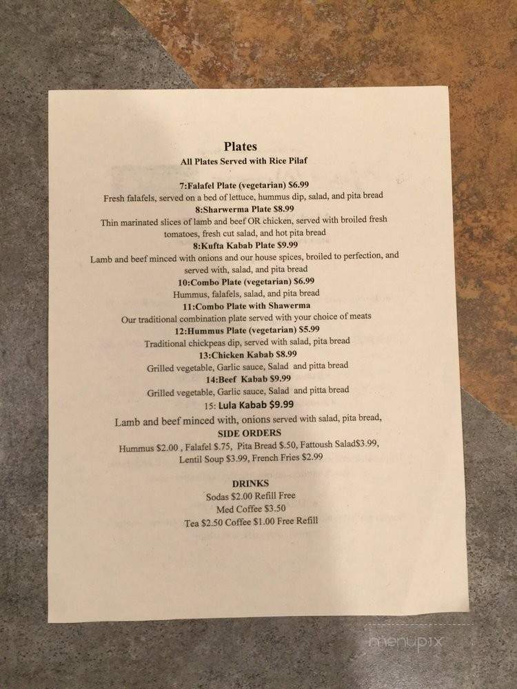 Med Wraps Cafe - Fresno, CA menu_pic
