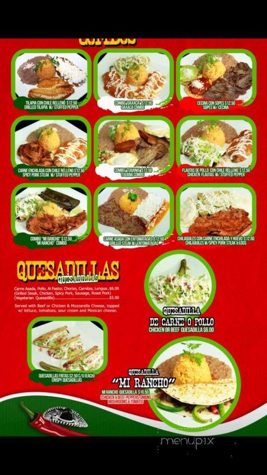 Mi Rancho Mexican Grill - Newton, NJ menu_pic