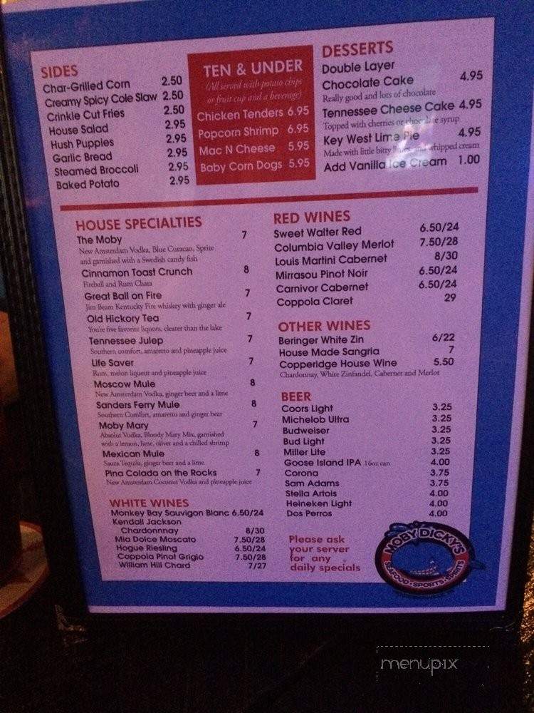 Moby Dicky's Hendersonville - Hendersonville, TN menu_pic