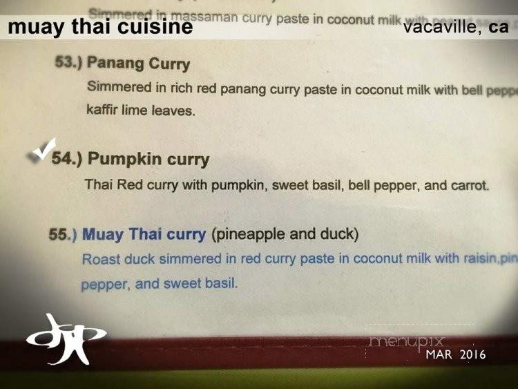 Muay Thai Cuisine - Vacaville, CA menu_pic