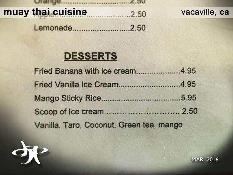Muay Thai Cuisine - Vacaville, CA menu_pic