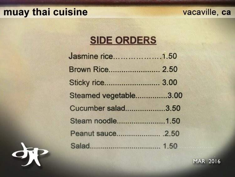 Muay Thai Cuisine - Vacaville, CA menu_pic