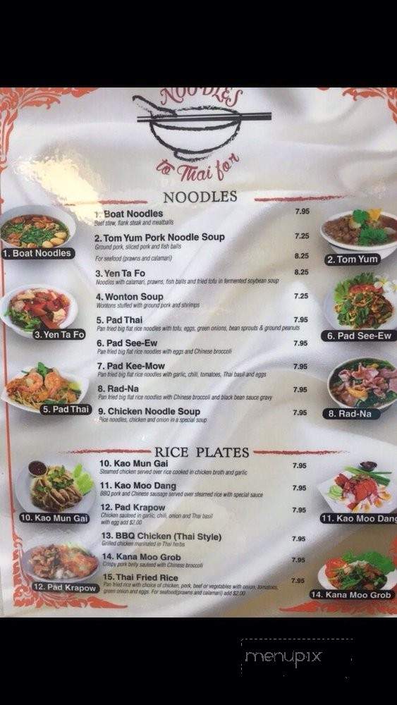 Noodles To Thai For - Sacramento, CA menu_pic