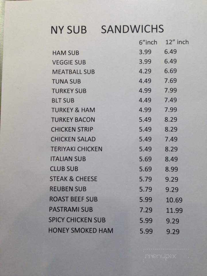 NY PIZZA - Clarksville, TN menu_pic