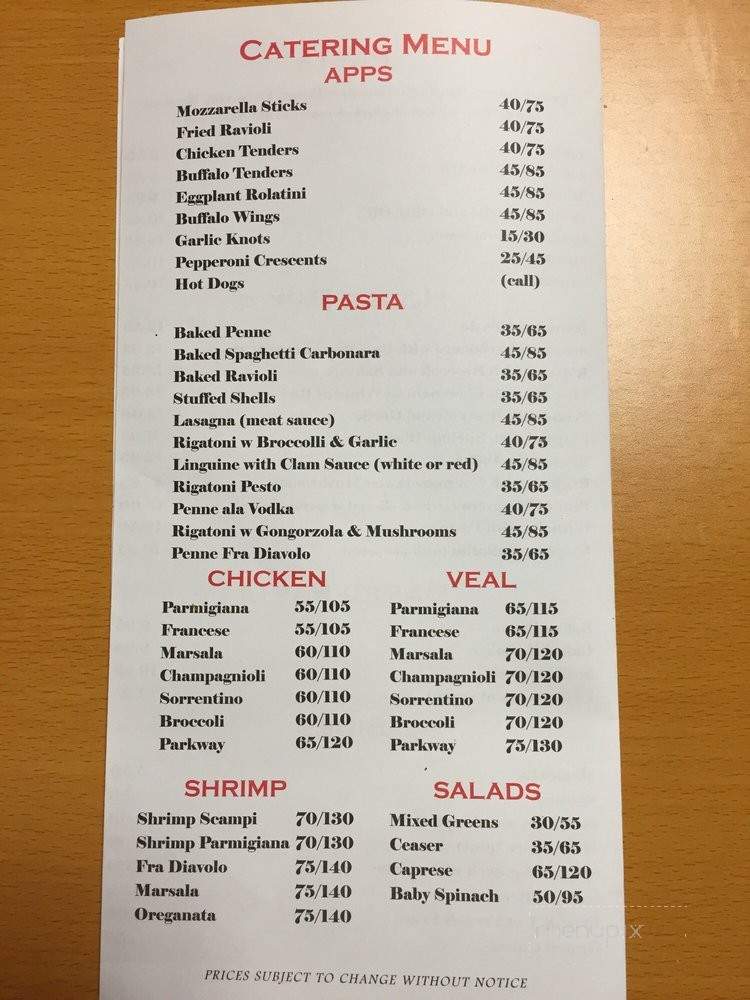 Parkway Pizza - Whitestone, NY menu_pic