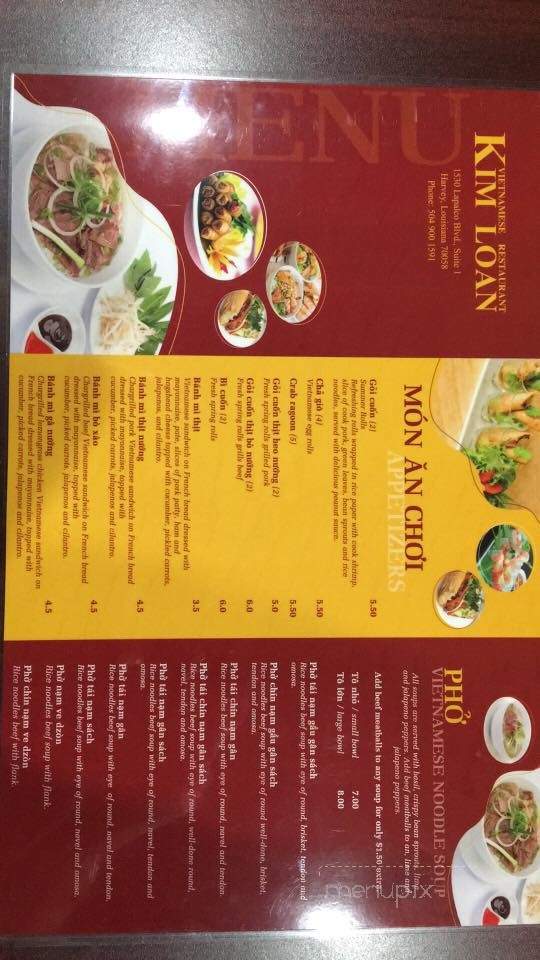 Pho Kim Loan - Harvey, LA menu_pic