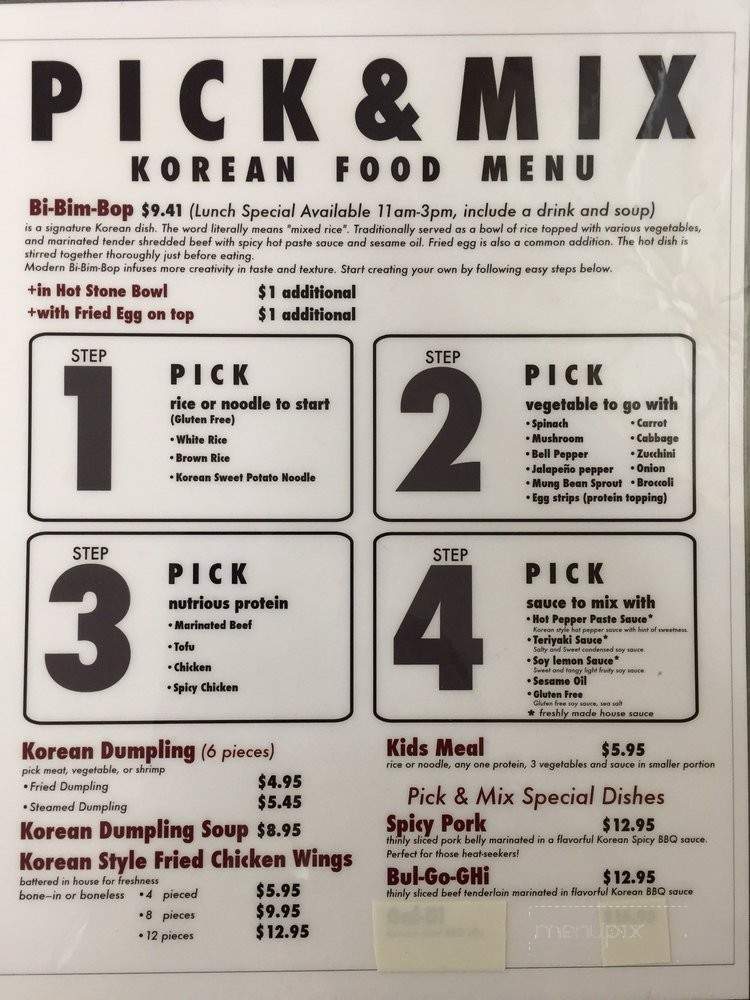 Pick & Mix III - Glastonbury, CT menu_pic