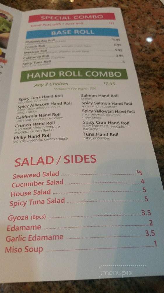 Poki Roll - Cypress, CA menu_pic