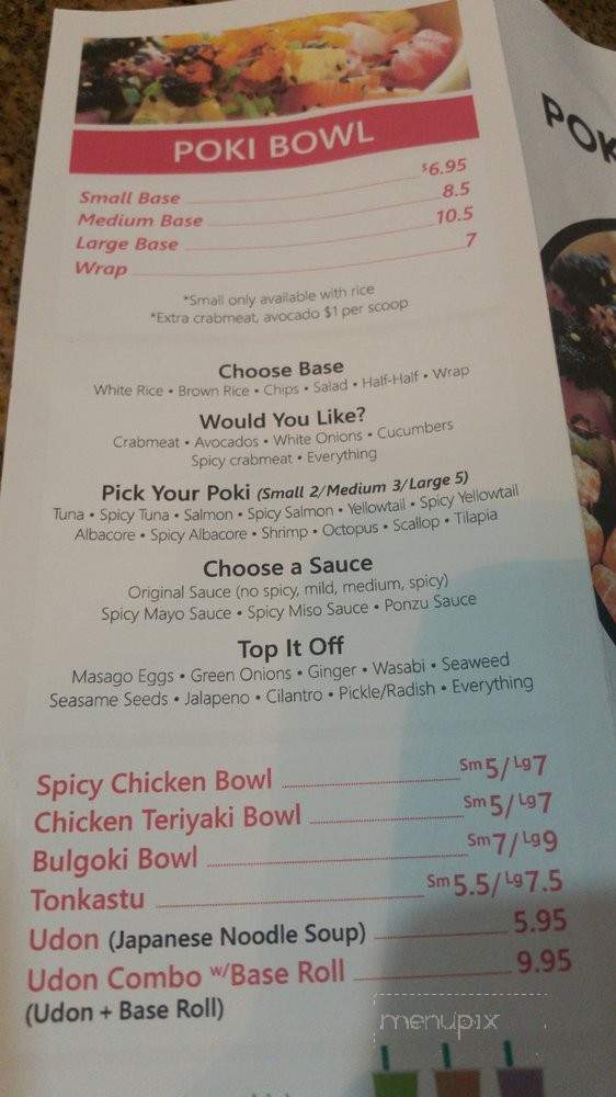 Poki Roll - Cypress, CA menu_pic