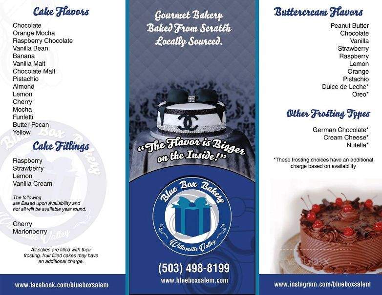Blue Box Bakery - Salem, OR menu_pic