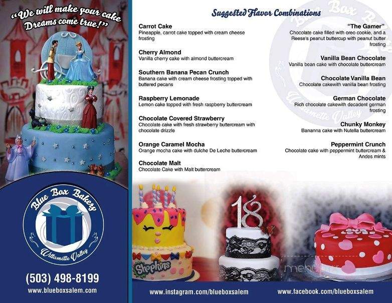Blue Box Bakery - Salem, OR menu_pic