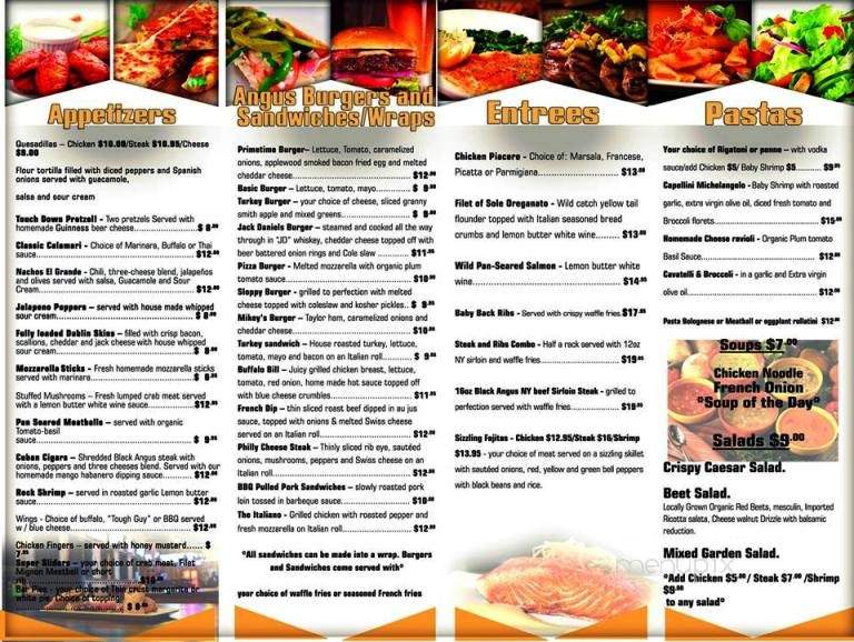 Primetime Sports Lounge & Restaurant - Carlstadt, NJ menu_pic