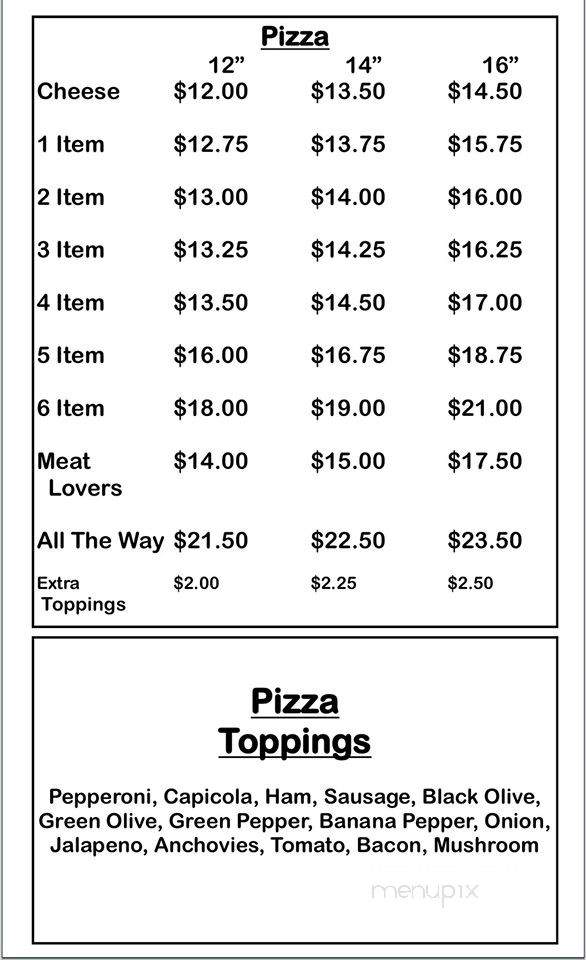 Quarry Pub and Grill - Fulton, OH menu_pic
