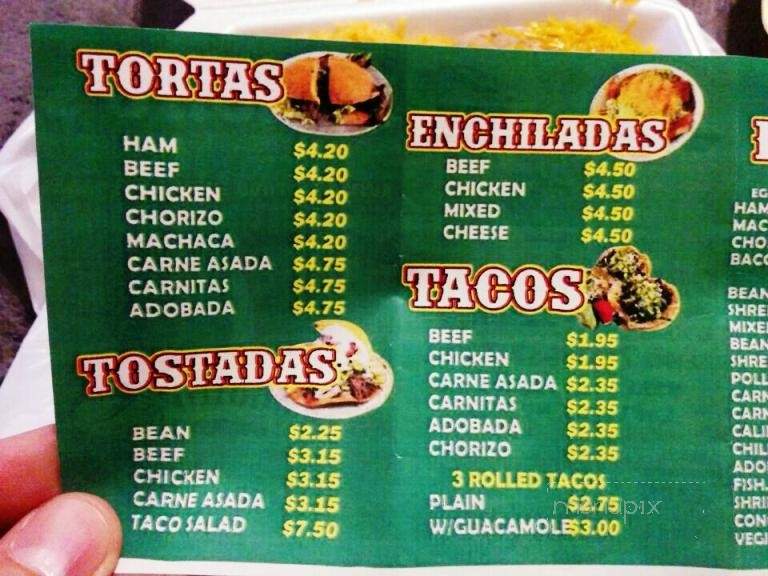 Rodolfo's Mexican Grill - Las Vegas, NV menu_pic