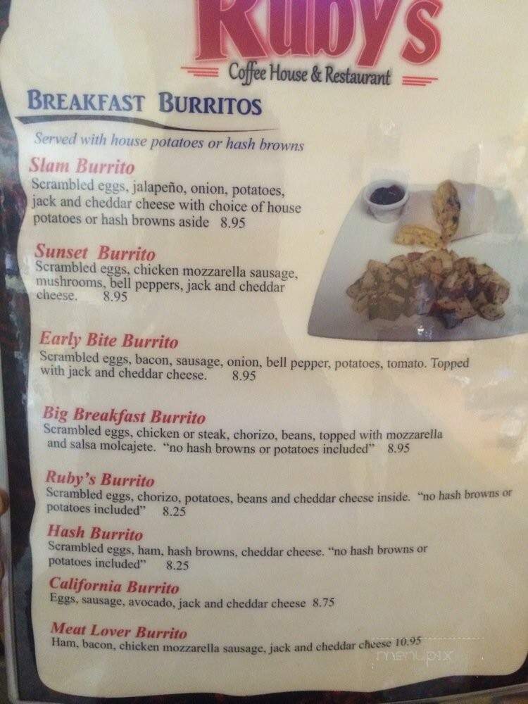 Ruby's Coffee House & Restaurant - North Hollywood, CA menu_pic