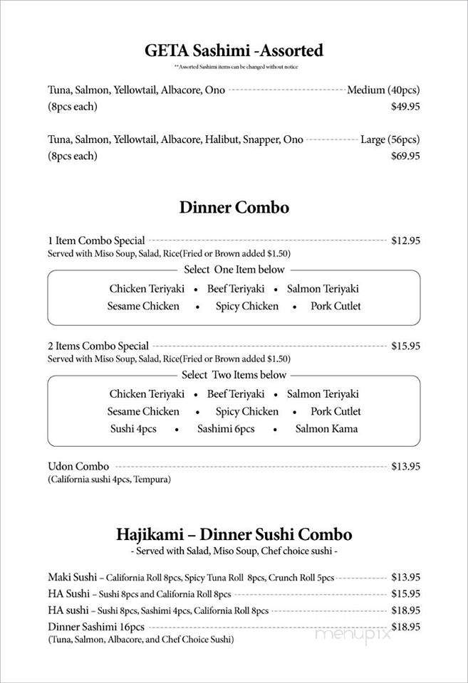Sai Sushi - Yorba Linda, CA menu_pic