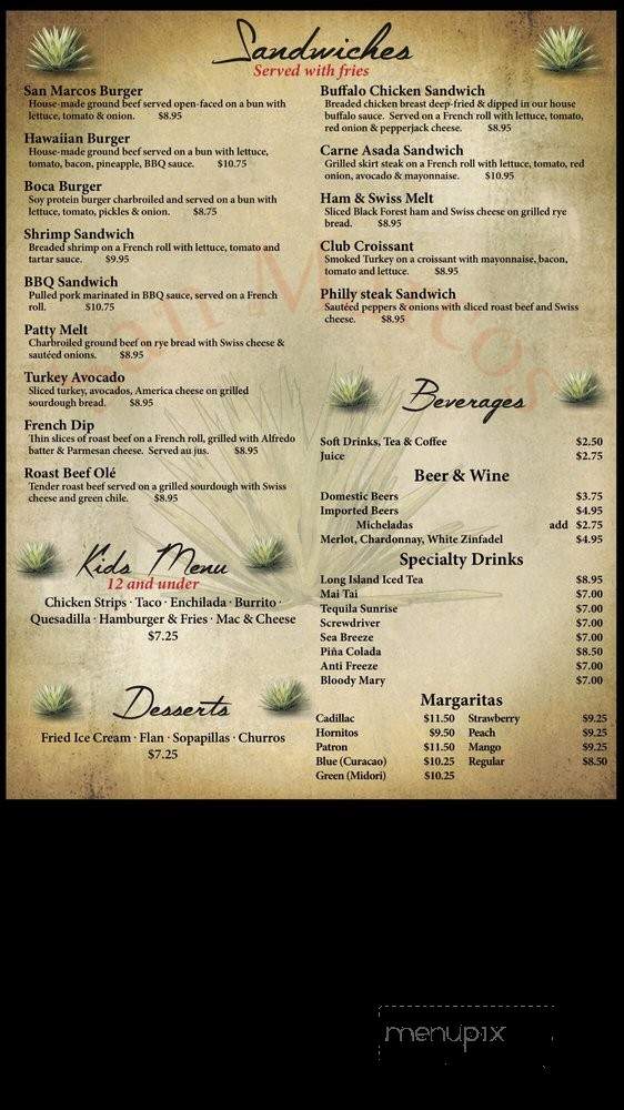 San Marcos - Durango, CO menu_pic