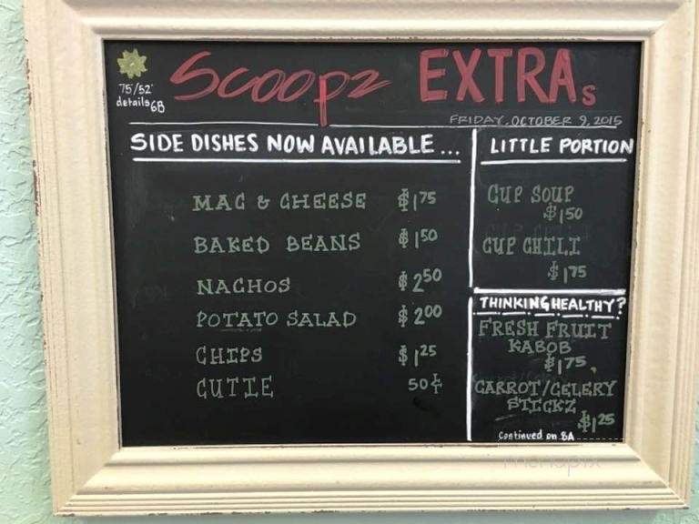Scoopz Ice Cream & Eatery - Linton, ND menu_pic