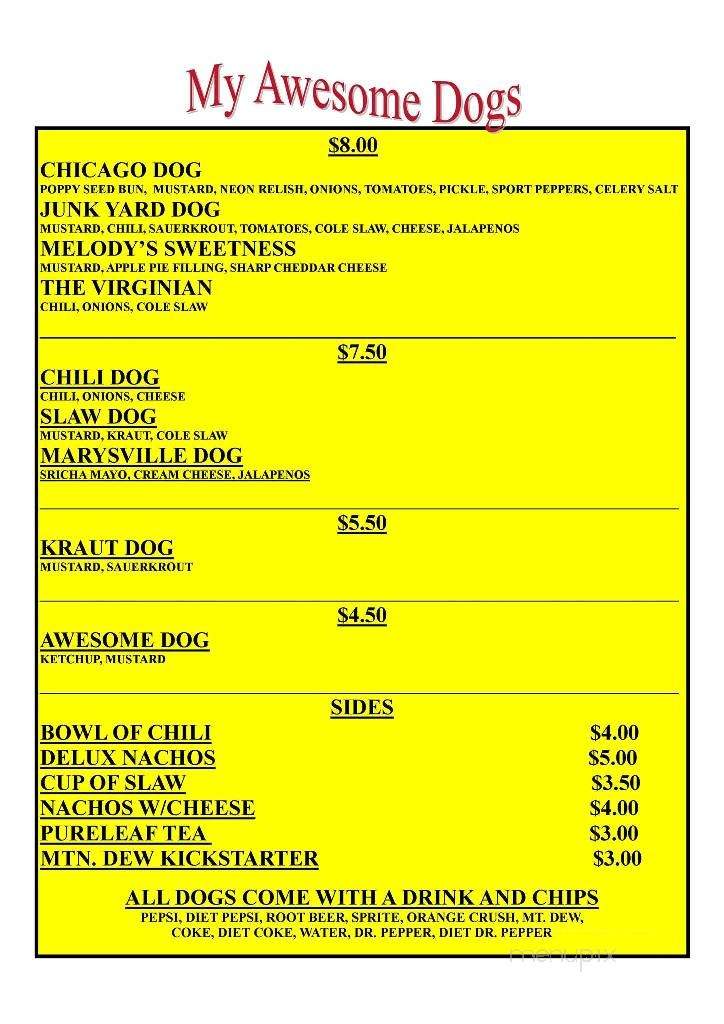 My Awesome Dogs - Marysville, WA menu_pic