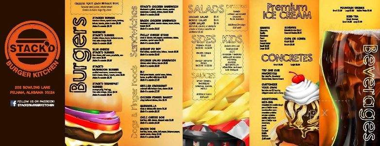 Stack'd Burger Kitchen - Pelham, AL menu_pic