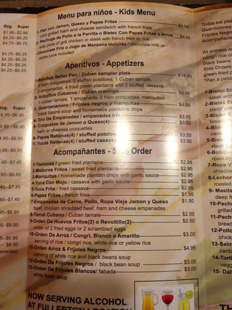Senor Pan Cafe - Chicago, IL menu_pic