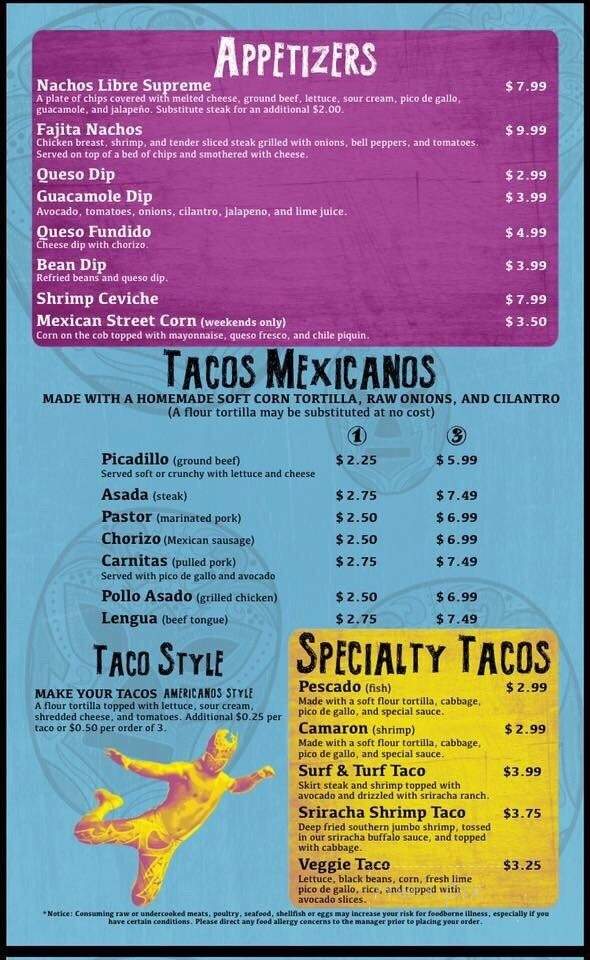 Taco Libre - Jacksonville, FL menu_pic