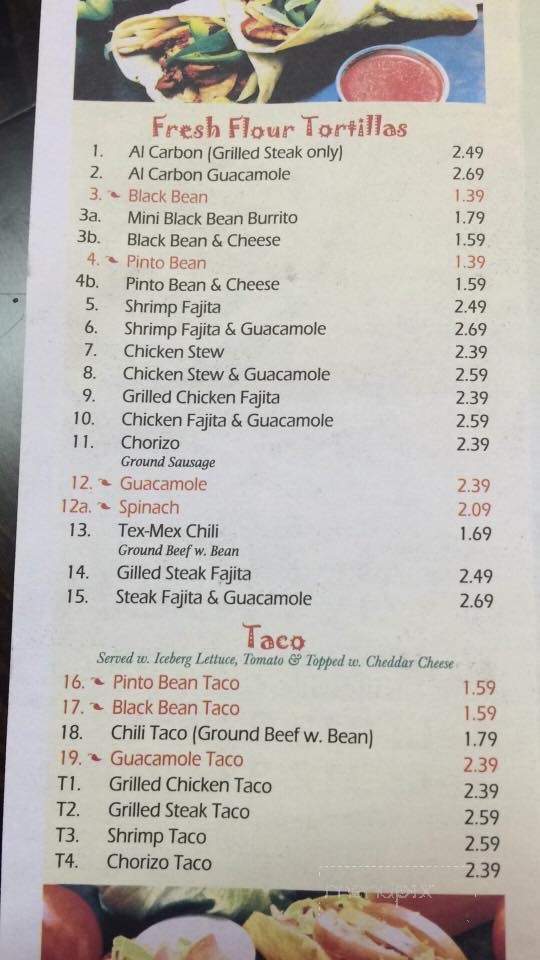 Taco Tortilla - Hinesville, GA menu_pic