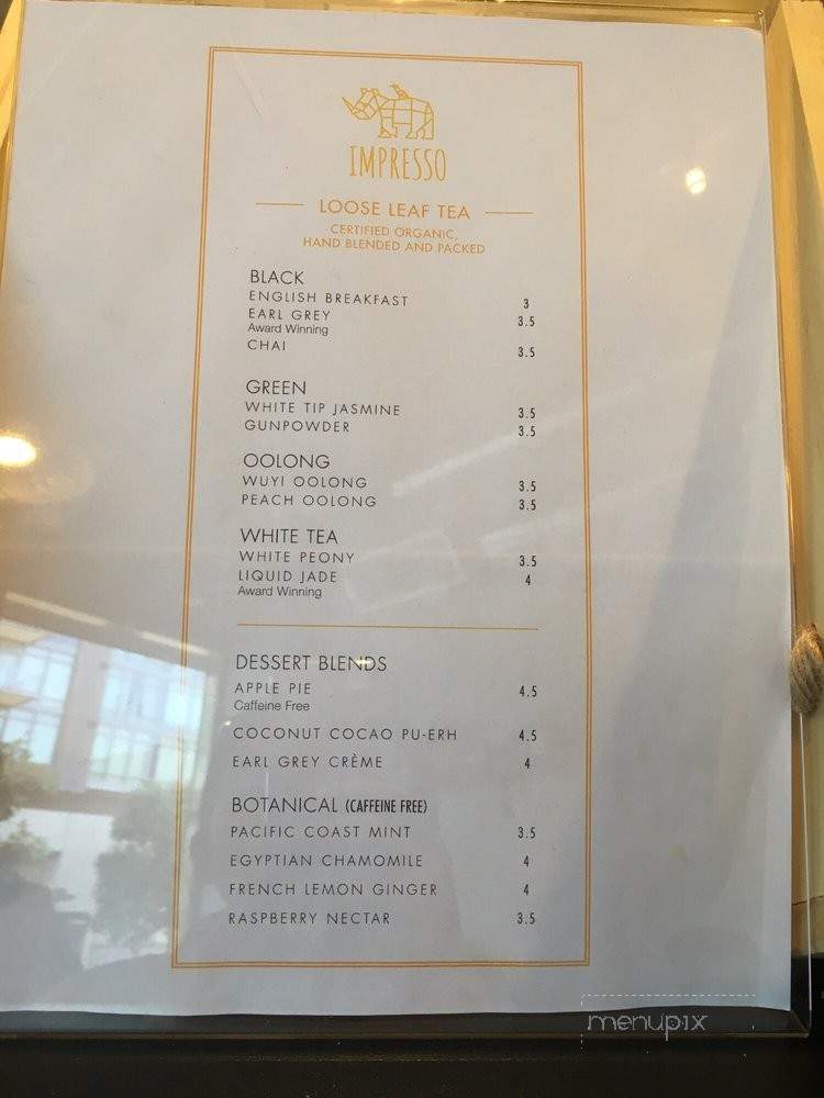 Impresso - Los Angeles, CA menu_pic