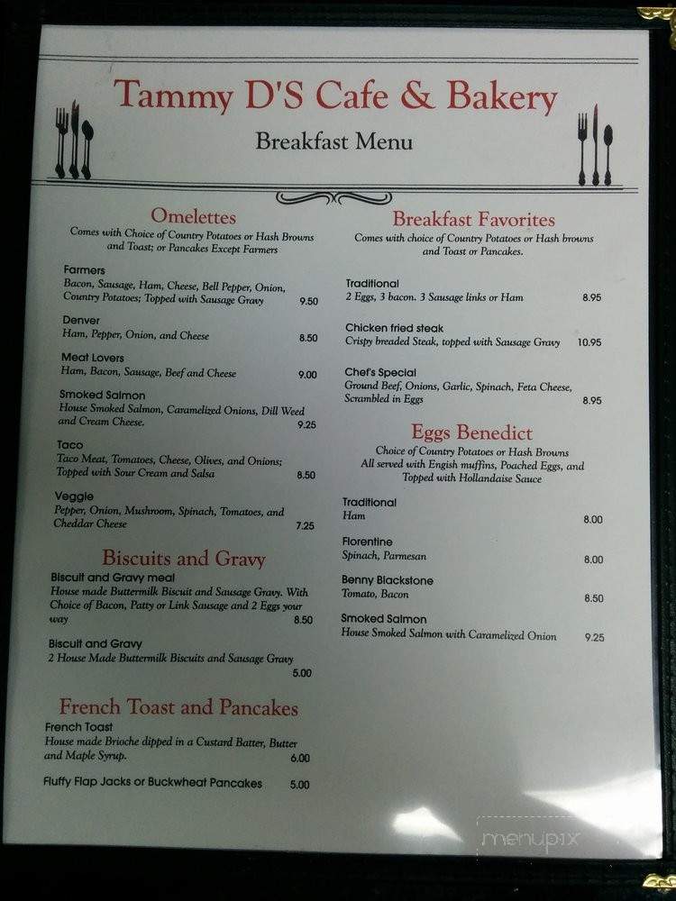 Tammy D's Cafe And Bakery - Mulino, OR menu_pic