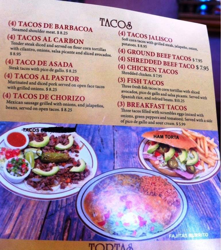 Taqueria Jalisco Mexican Grill - Hagerstown, MD menu_pic
