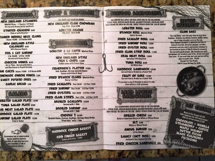 The Clam Shack - Sanibel, FL menu_pic