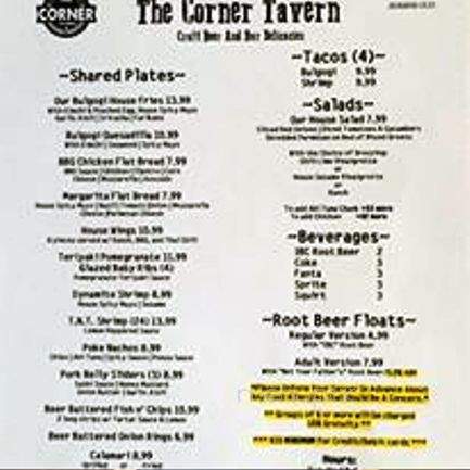 The Corner Tavern - West Covina, CA menu_pic