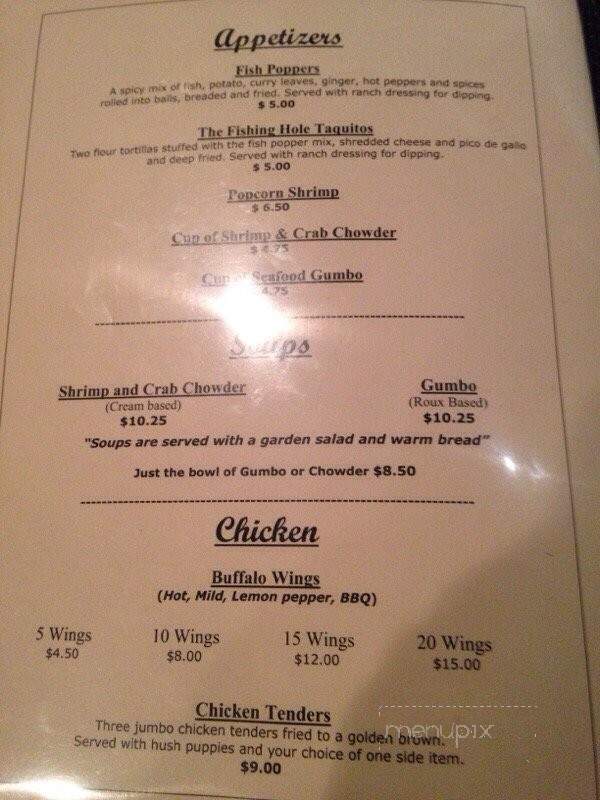 The Fishing Hole - Gulf Breeze, FL menu_pic