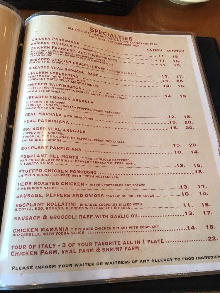 The Recipe Italian Restaurant - Bergenfield, NJ menu_pic