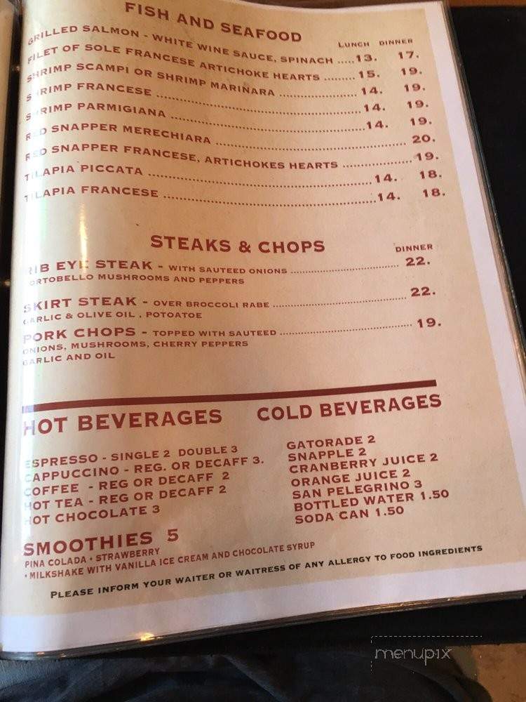 The Recipe Italian Restaurant - Bergenfield, NJ menu_pic