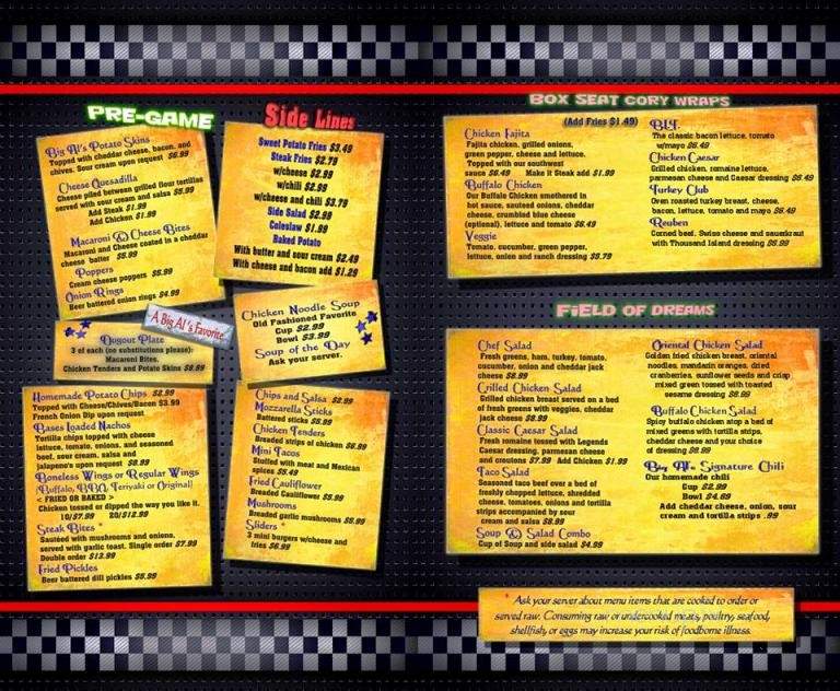 Big Al's Sports Grill - Venice, FL menu_pic