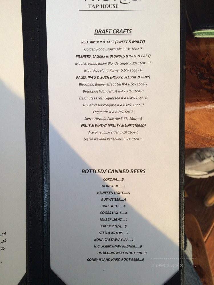 Tropics Tap House - Kailua Kona, HI menu_pic