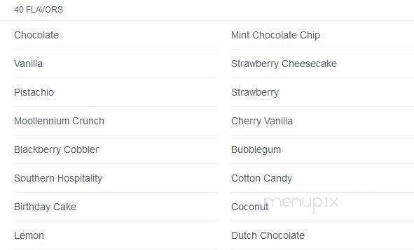 Corner Creamery - Lenoir, NC menu_pic
