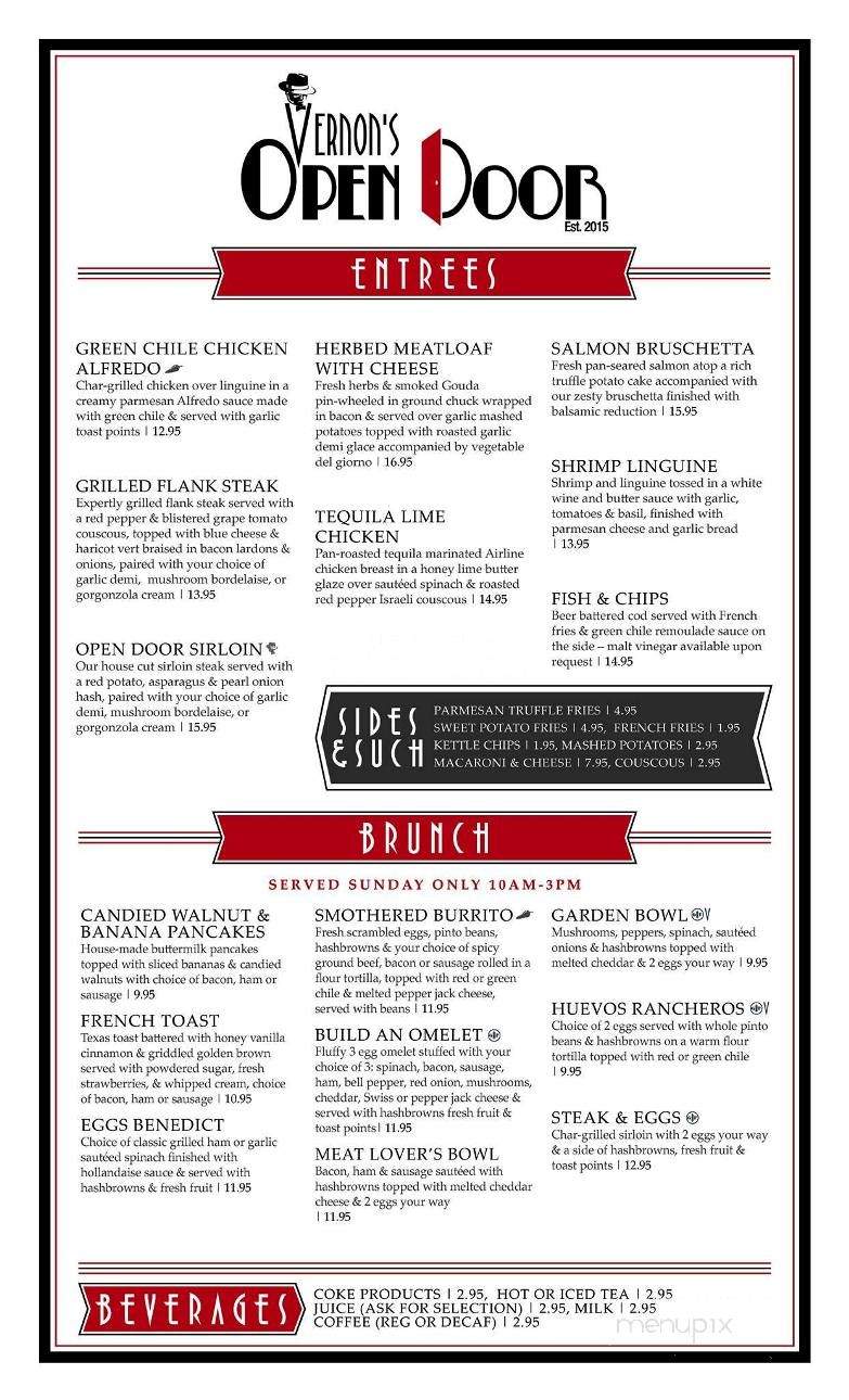 Vernon's Open Door - Albuquerque, NM menu_pic