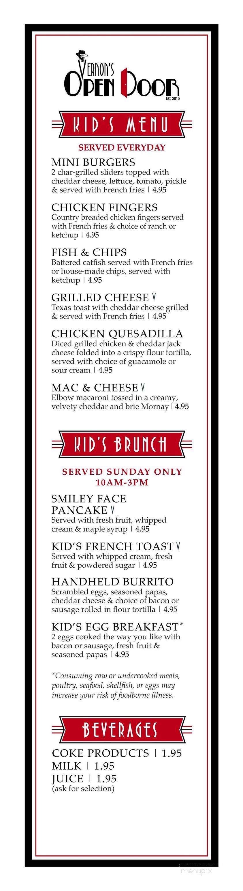 Vernon's Open Door - Albuquerque, NM menu_pic