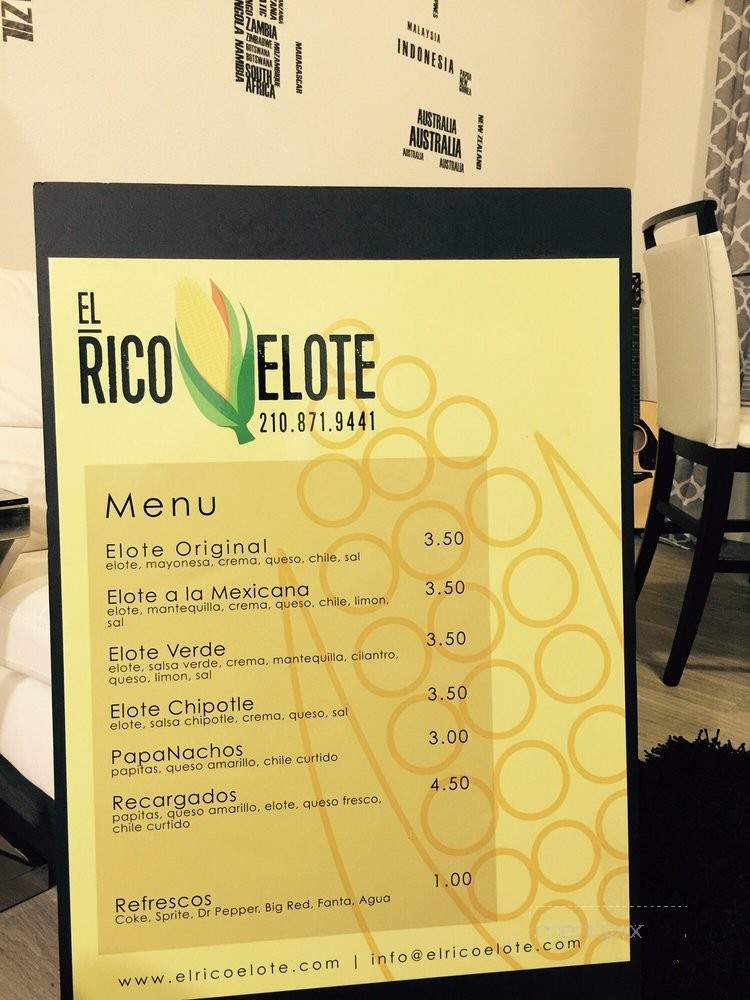 El Rico Elote - San Antonio, TX menu_pic