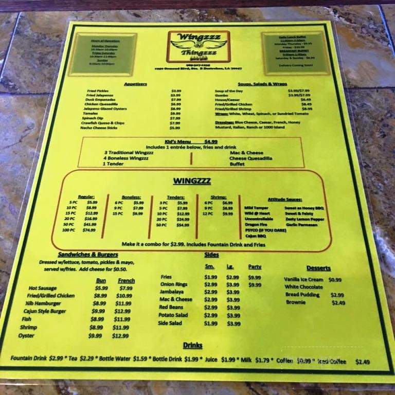 Wingzzz n Thingzzz - Destrehan, LA menu_pic