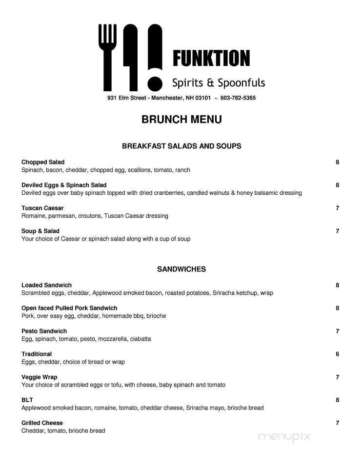 Funktion Spirits and Spoonfuls - Manchester, NH menu_pic