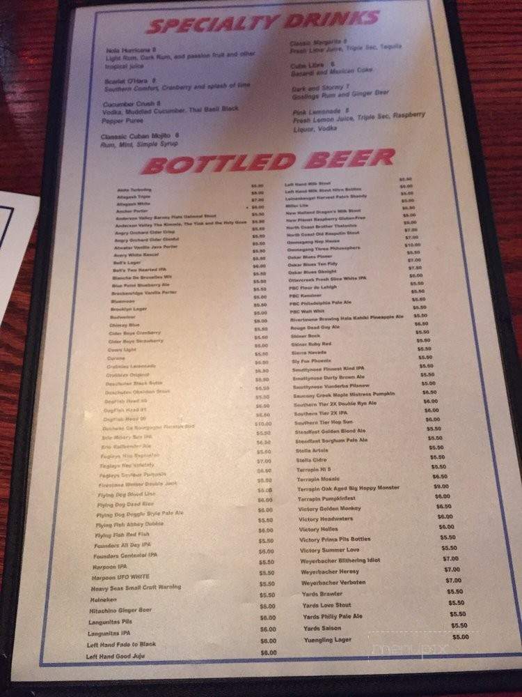 Hurricane Alley - Philadelphia, PA menu_pic