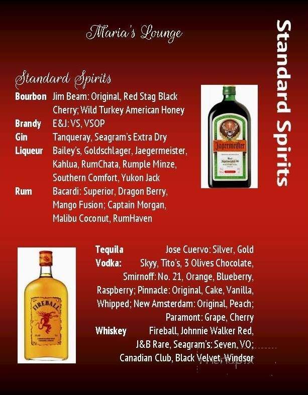 Maria's Lounge - Reynoldsburg, OH menu_pic
