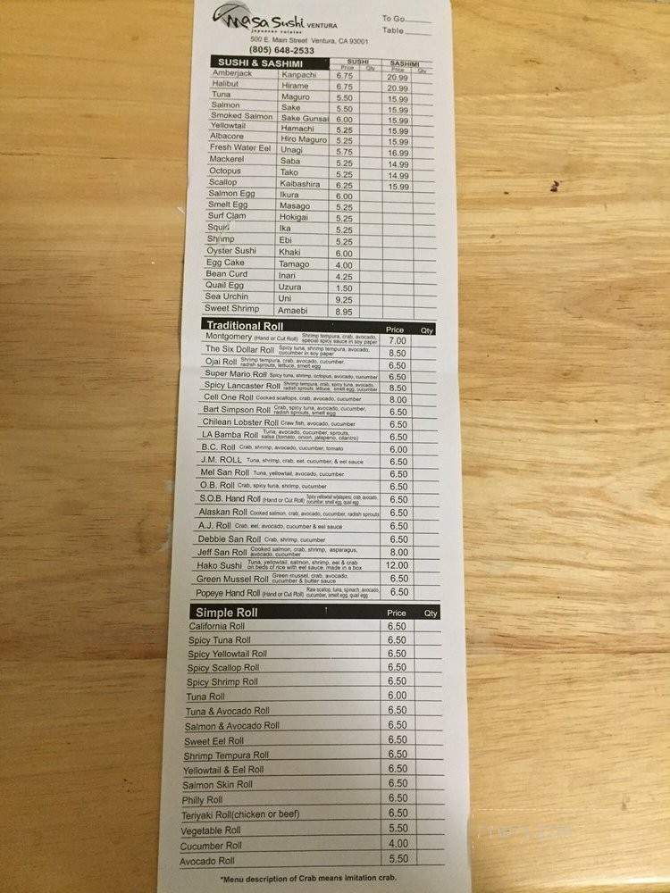 /27003363/Masa-Sushi-Ventura-CA - Ventura, CA