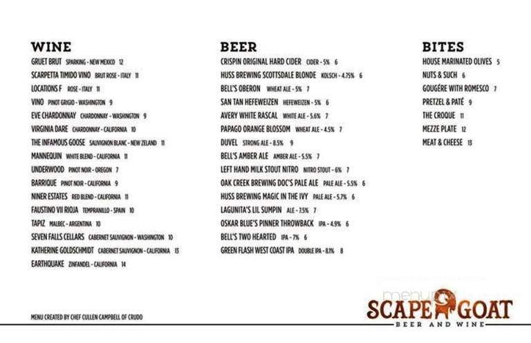 /26776468/Scapegoat-Beer-and-Wine-Menu-Scottsdale-AZ - Scottsdale, AZ